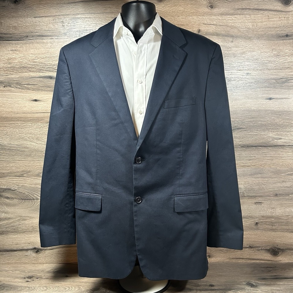Men's Navy‎ Blue Two Button Blazer Sport Coat – Theory – Size 46R excellent cond
